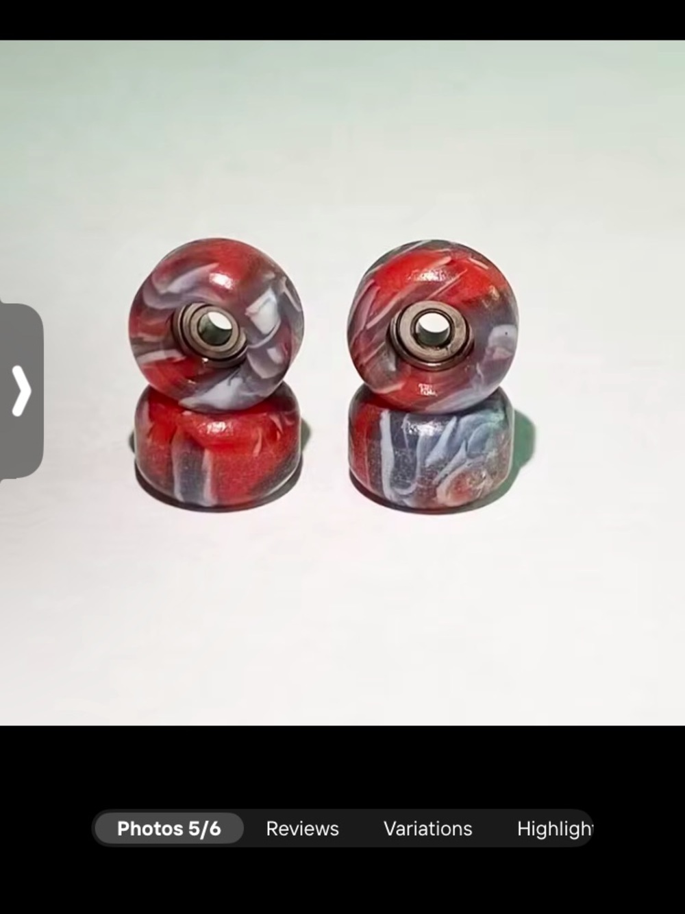 Red and Gray Swirl Skateboard Wheels (Set of 4) fingerboarding wheels